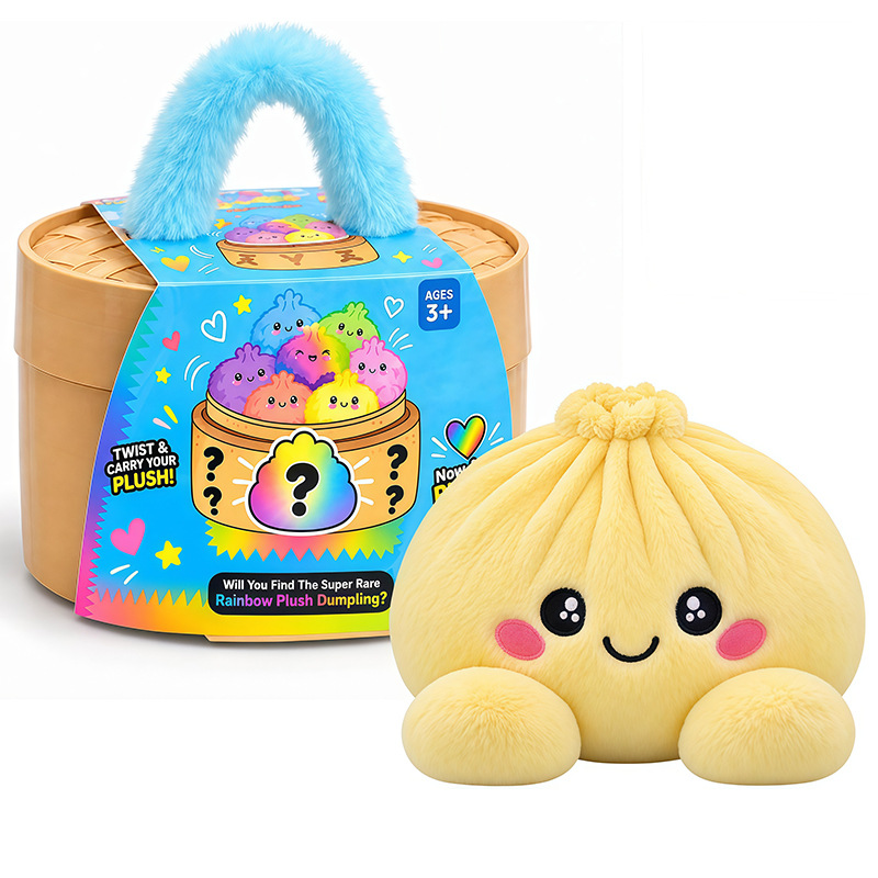 🤗💙 Squishy Dumpling Plush with Steamer Basket – Slow-Rise Cute Collectible🥟🎁
