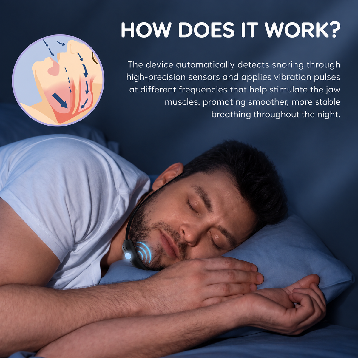 🌃Sleep Without Interruptions🌙 Smart Anti-Snoring Device for Quieter Nights