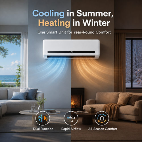 Fast Cooling & Heating❄️🔥 2-in-1 Wall-Mounted Heater & Air Cooler | Built for Everyday Living🍃