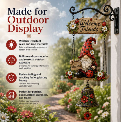 ⏰Limited Time 50% OFF🐞 Rustic Gnome Bell – Charming Garden Yard Decor
