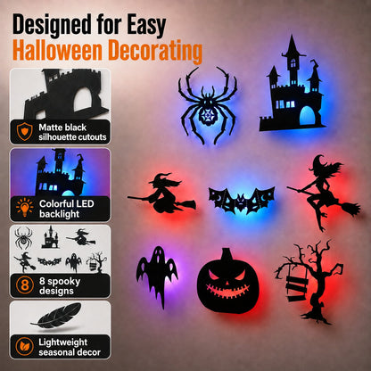 🎃 3D Light-Up Halloween Wall Decals — Turn Any Wall Into a Spooky Glow Show! 👻✨