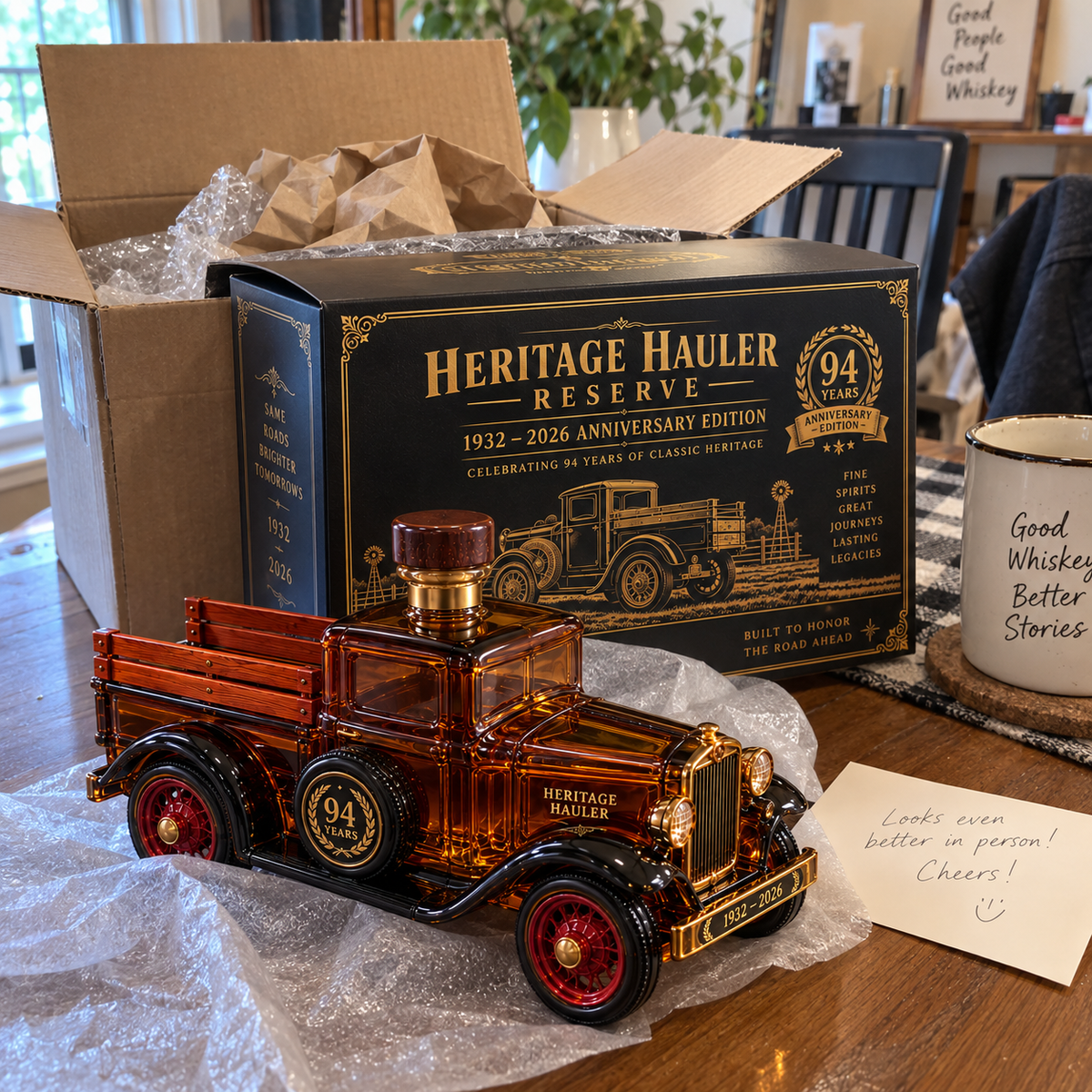 🚚🥃 Heritage Hauler Reserve – 94th Anniversary Vintage Truck Whiskey Decanter  | Collector's Edition Gift🎁