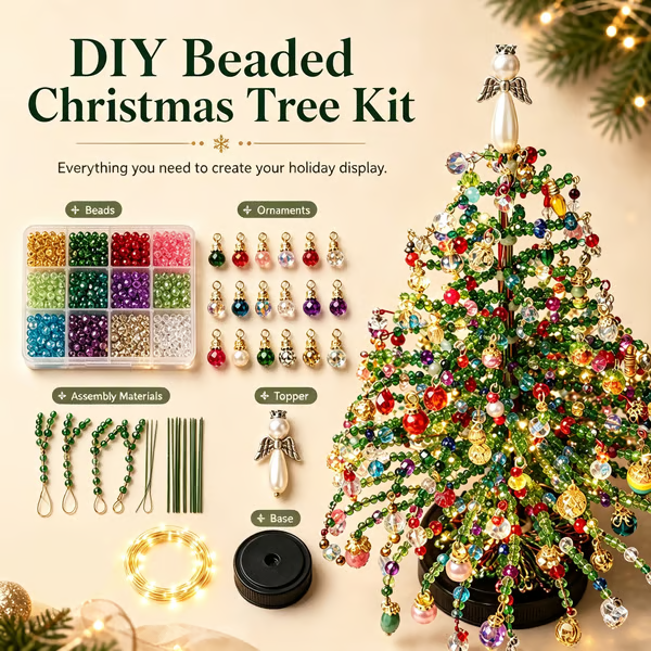 🎄✨ DIY Beaded Christmas Tree Kit – 🎅Create Your Own Sparkling Holiday Decoration(📦Buy 2 Free Shipping)
