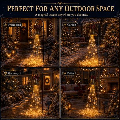 🔔Perfect Christmas Moment🎄 Christmas Bell Cascade Solar Yard Light✨