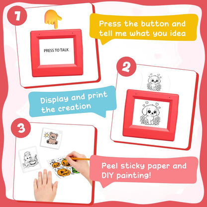Ahlwocore voice-activated mini sticker printer - White Kit