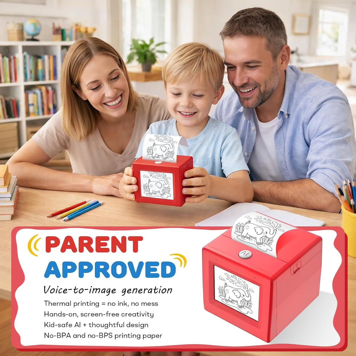 Ahlwocore voice-activated mini sticker printer - Black Kit