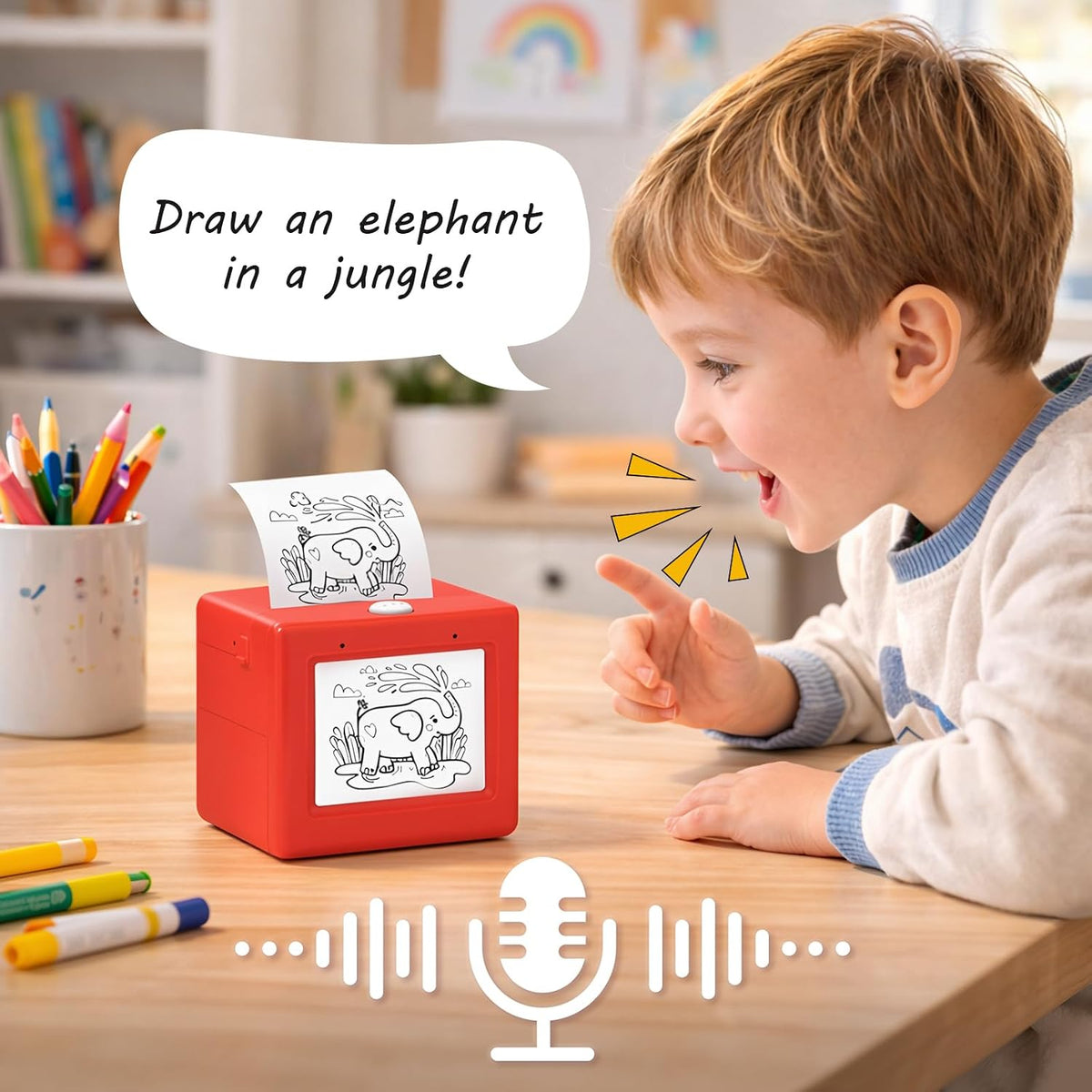 Ahlwocore voice-activated mini sticker printer - Red Kit