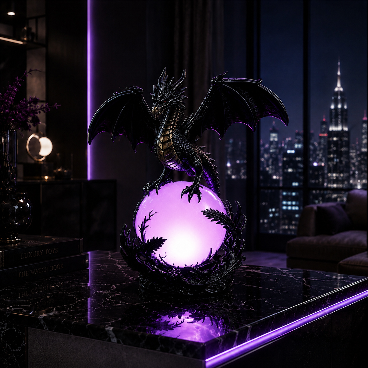 🔥Free Shipping🔮 Gothic Dragon LED Crystal Ball Lamp — Dark Aesthetic Decor