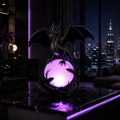 🔥Free Shipping🔮 Gothic Dragon LED Crystal Ball Lamp — Dark Aesthetic Decor