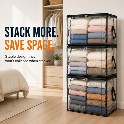 💥Final 24 Hours 50%OFF💥 See‑Through Stackable Storage Bags, Declutter Your Home In No Time 🏠