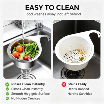 🔥Swan Kitchen Sink Drain Basket🦢Stainless Steel Food Waste Catcher