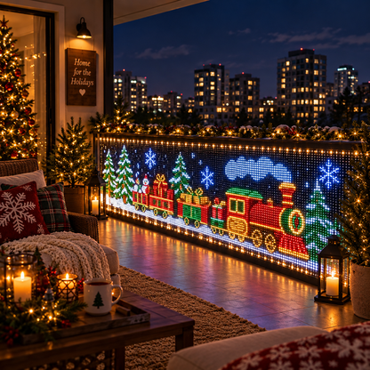 🎅💡GlowCanvas Smart Christmas Curtain Lights – App-Controlled DIY Animated LED Display