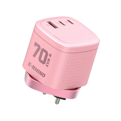 ⚡ 70W GaN Universal Travel Adapter – 3-Port Fast Charging with Rotary Plug🌍
