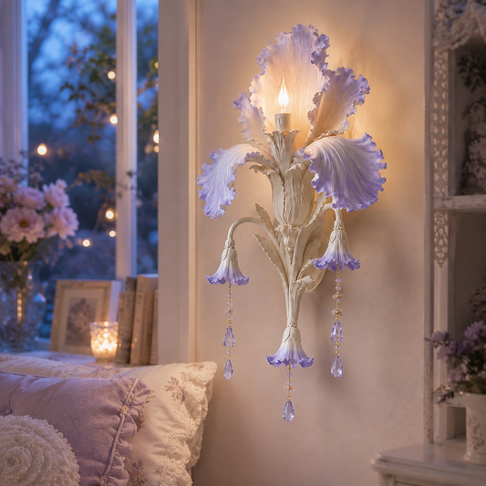 🔥Last Day 45% OFF✨Enchanted Iris Bloom Wall Sconce🌷