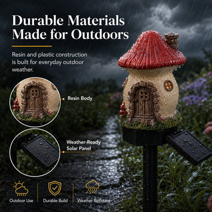 🍄Make Your Garden Into A Wonderland✨Solar Fairy-Tale Mushroom Cottage Garden Light