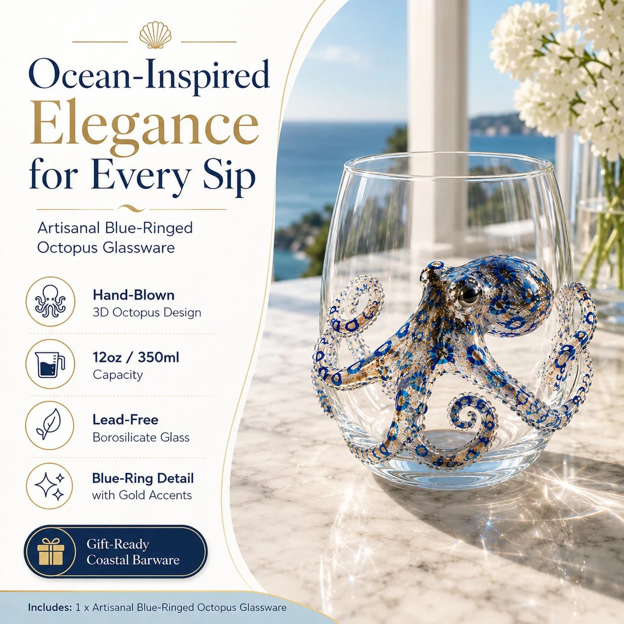 ⏰Sale Ends Today! 3D Hand-Blown Marine Glassware Up To 50% OFF