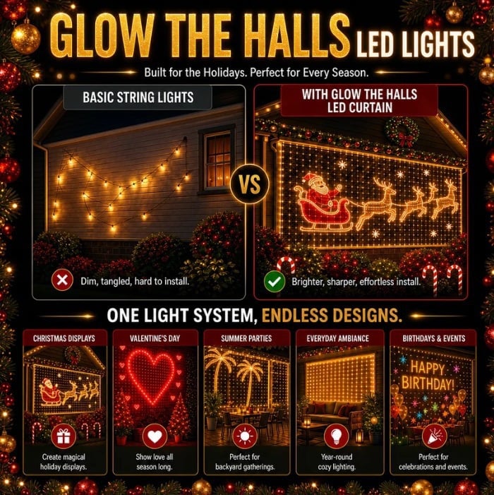 Ahlwocore animated LED mesh curtain product image 10