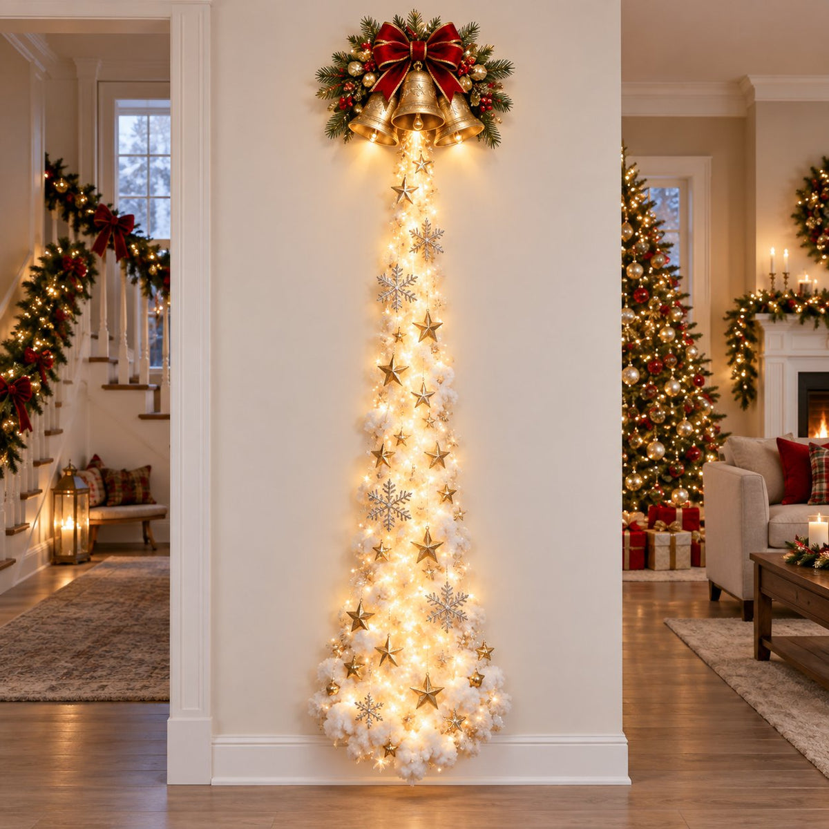 🎄48% OFF｜Christmas Magic Trail Wall Light – Layered Lighted Christmas Scene✨