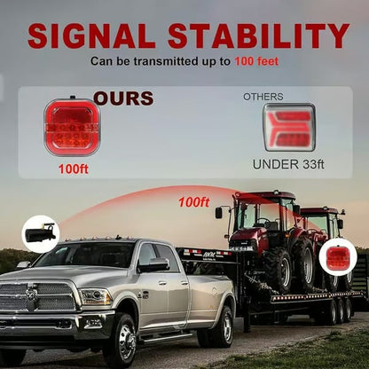 🚛 Wireless LED Trailer Lights – 2.4GHz Signal, IP67 Waterproof Brake & Turn Lights
