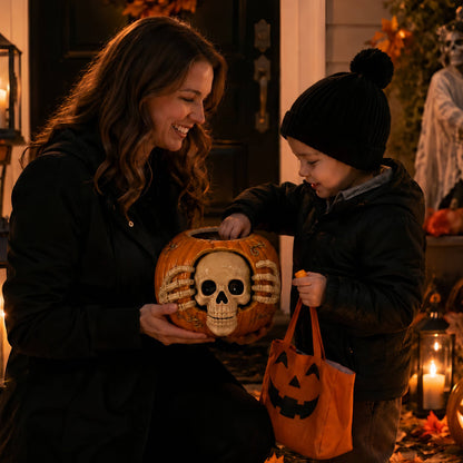 💀🎃 Skull Pumpkin Candy Bowl 🍬 Perfect for Halloween Treats