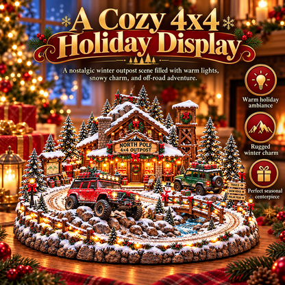 🚗 Christmas Classic Gas Station Village –4 Holiday Vehicle Scenes