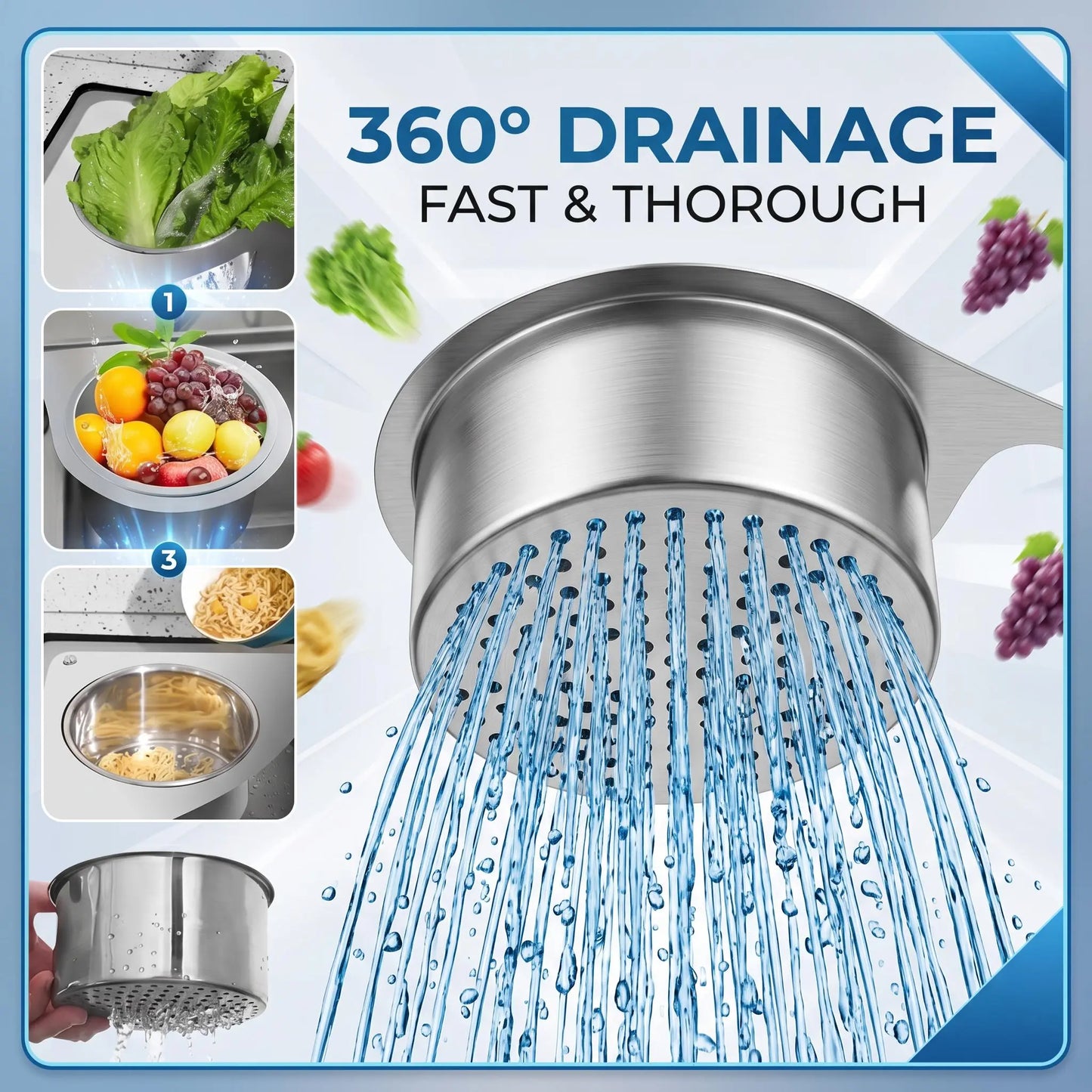 🔥Swan Kitchen Sink Drain Basket🦢Stainless Steel Food Waste Catcher