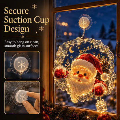 ✨Last Day 50% OFF🎄Lighted Christmas Window Decoration with Suction Cup– 8 Warm LED Festive Designs✨