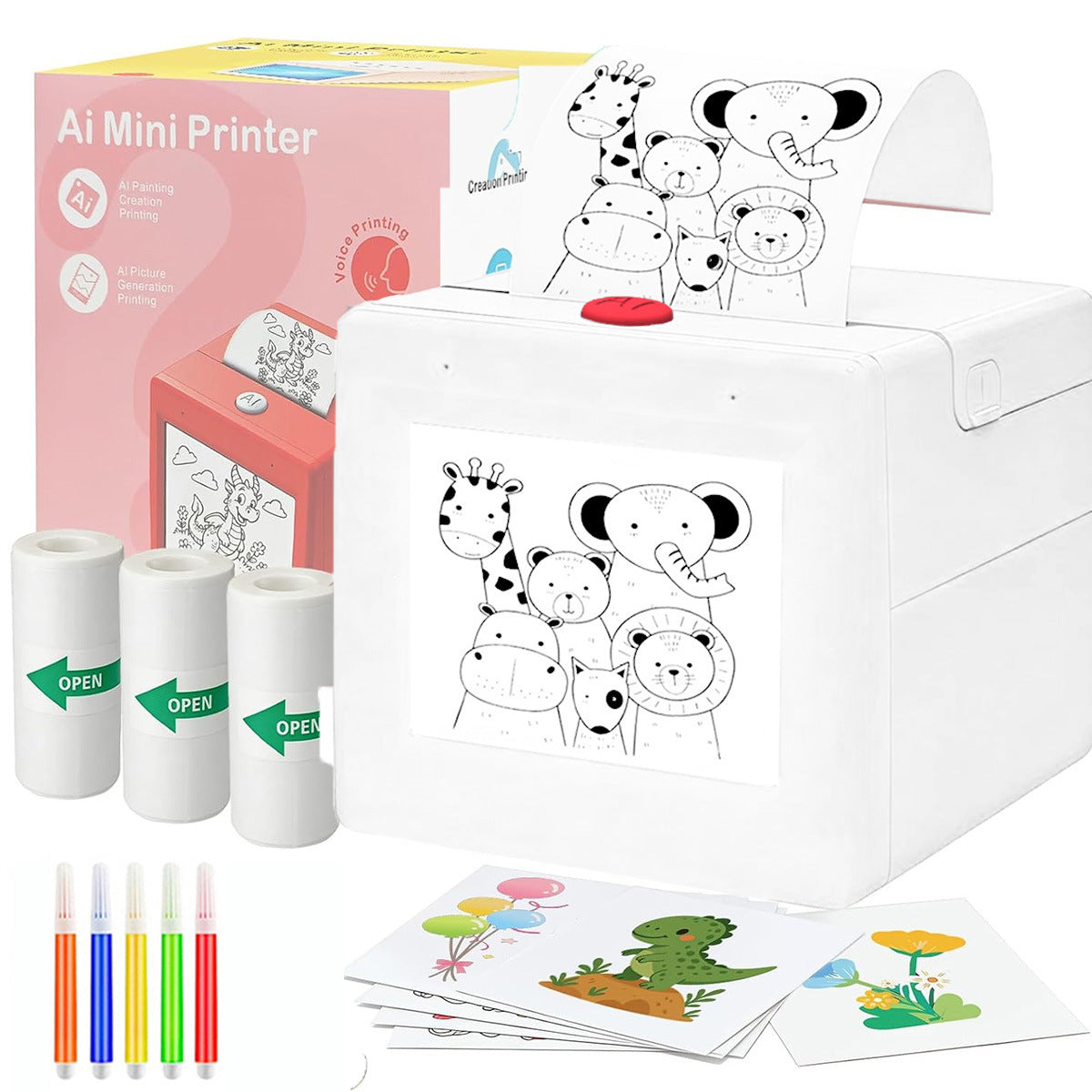 Ahlwocore voice-activated mini sticker printer - Mini Sticker Printer