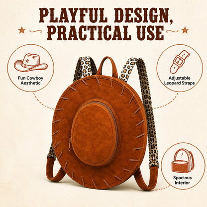 🤠Western Cowgirl Hat Backpack – Vintage Wide Brim Convertible Backpack Purse👜