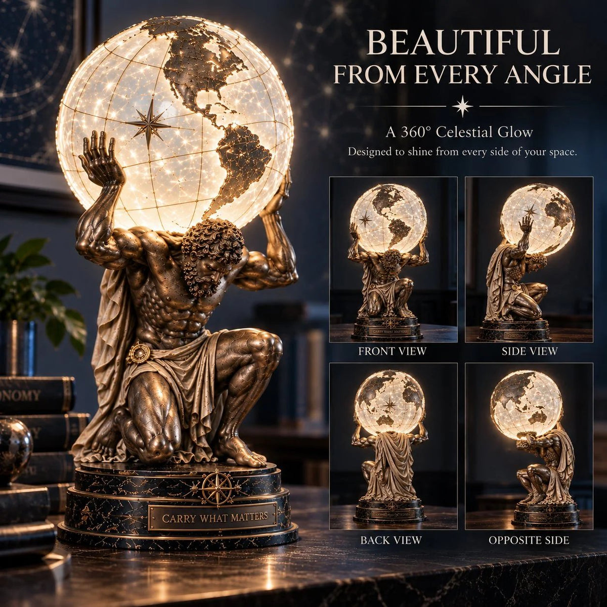💯🌍 Atlas Illuminated World Sphere Lamp🌌