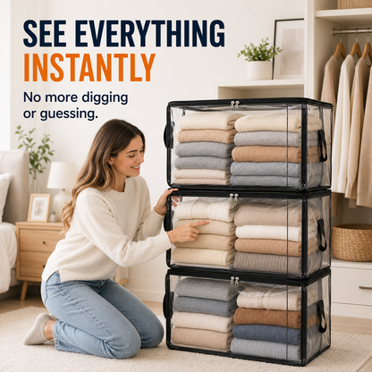 💥Final 24 Hours 50%OFF💥 See‑Through Stackable Storage Bags, Declutter Your Home In No Time 🏠