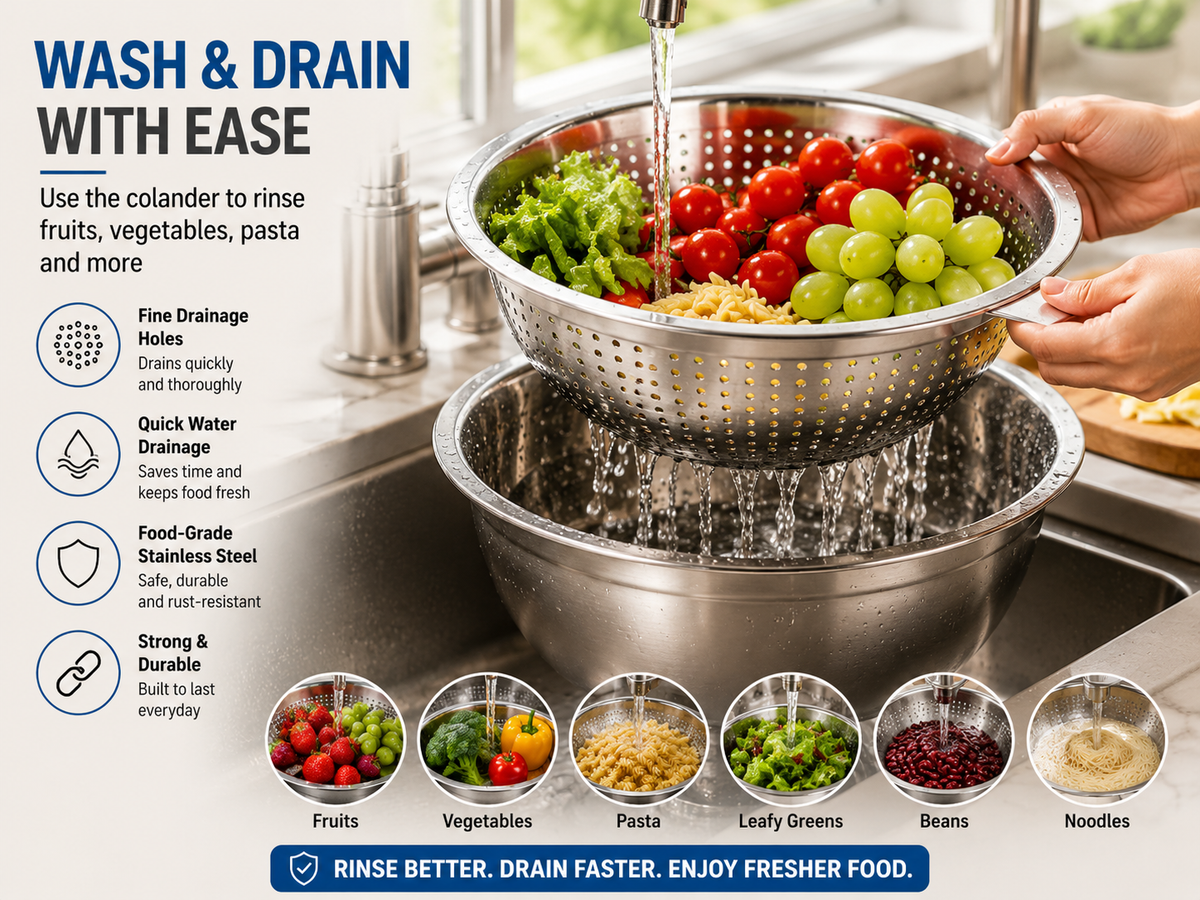 🎁Hot Sale! 3-in-1 Stainless Steel Grater Bowl with Colander | 50% Off
