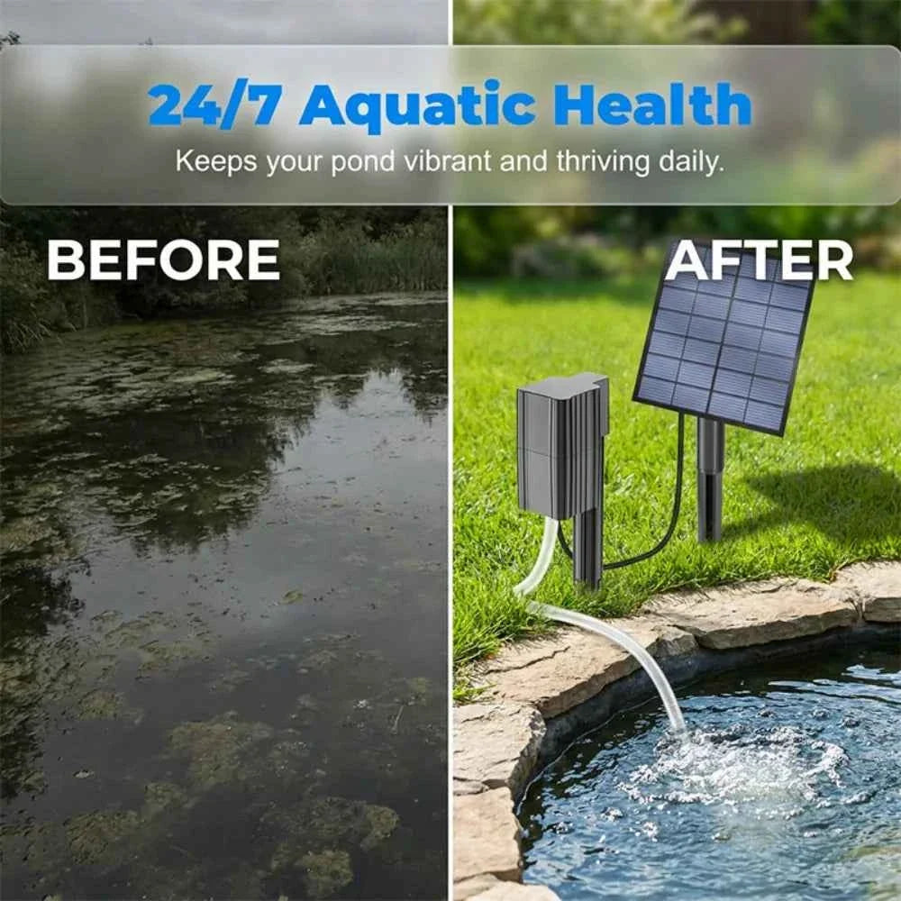 Last Day 48% OFF🔥Solar Pond Aerator with Air Pump🐟