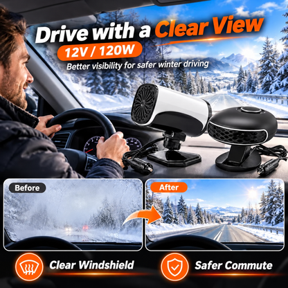⏳ Last Day 49% OFF ✨Portable Car Heater Defroster with 360-Degree Rotating Base