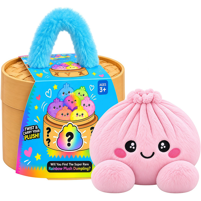 🤗💙 Squishy Dumpling Plush with Steamer Basket – Slow-Rise Cute Collectible🥟🎁