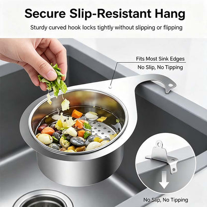 🔥Swan Kitchen Sink Drain Basket🦢Stainless Steel Food Waste Catcher