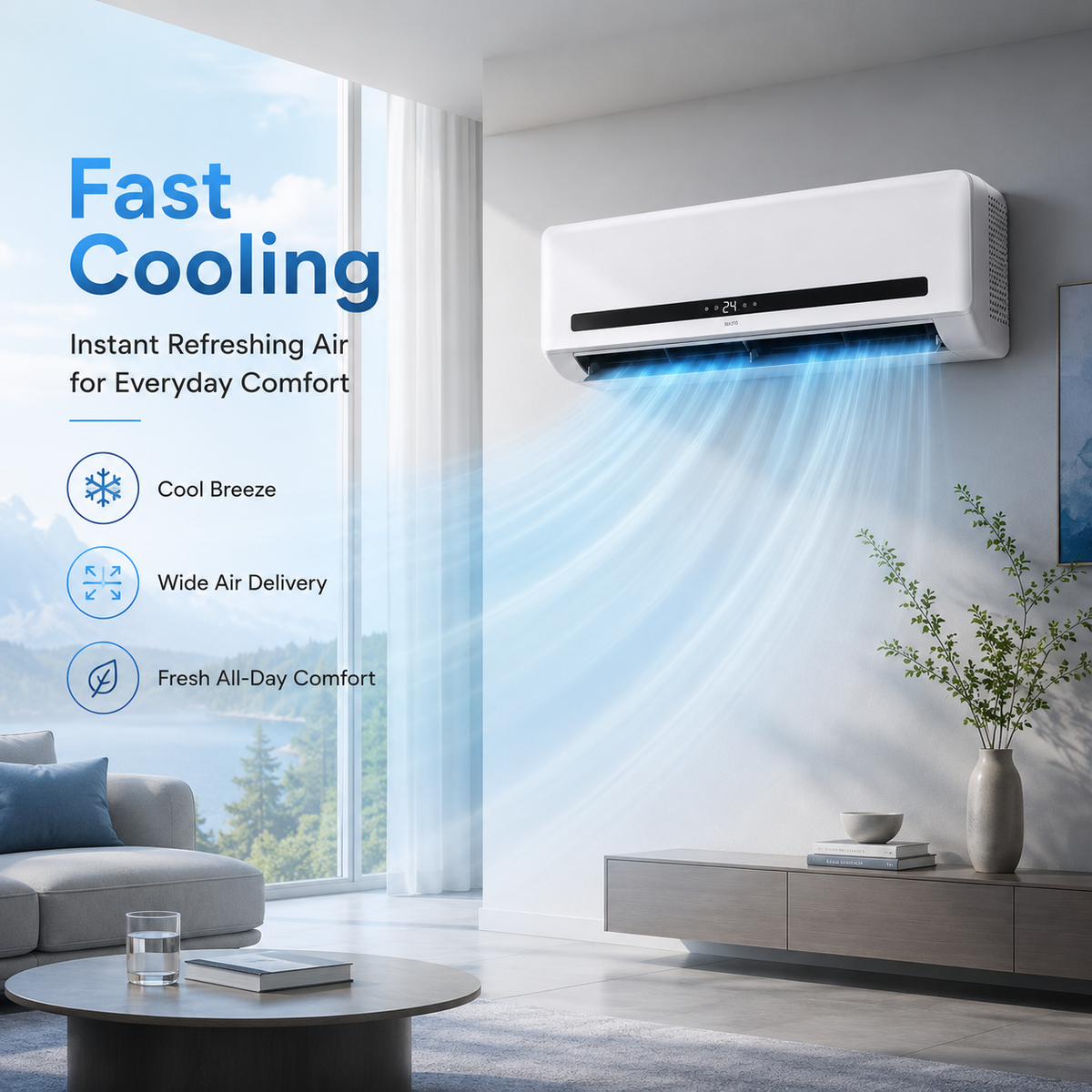 Fast Cooling & Heating❄️🔥 2-in-1 Wall-Mounted Heater & Air Cooler | Built for Everyday Living🍃