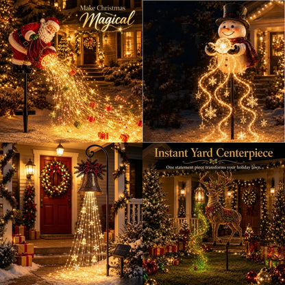 🌲 Christmas Magic Flowing Light Collection — Magical Swirling Light Stakes For Your Garden