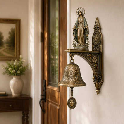 ✨ Our Lady of Grace Miraculous Medal Wall Bell – A Meaningful Catholic Gift for Mom, Grandma & Women of Faith