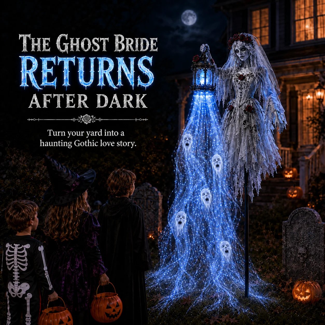 🔥49% OFF Today  🎁💀 Halloween Haunted Yard Lights – Solar Spirit Character Collection👻