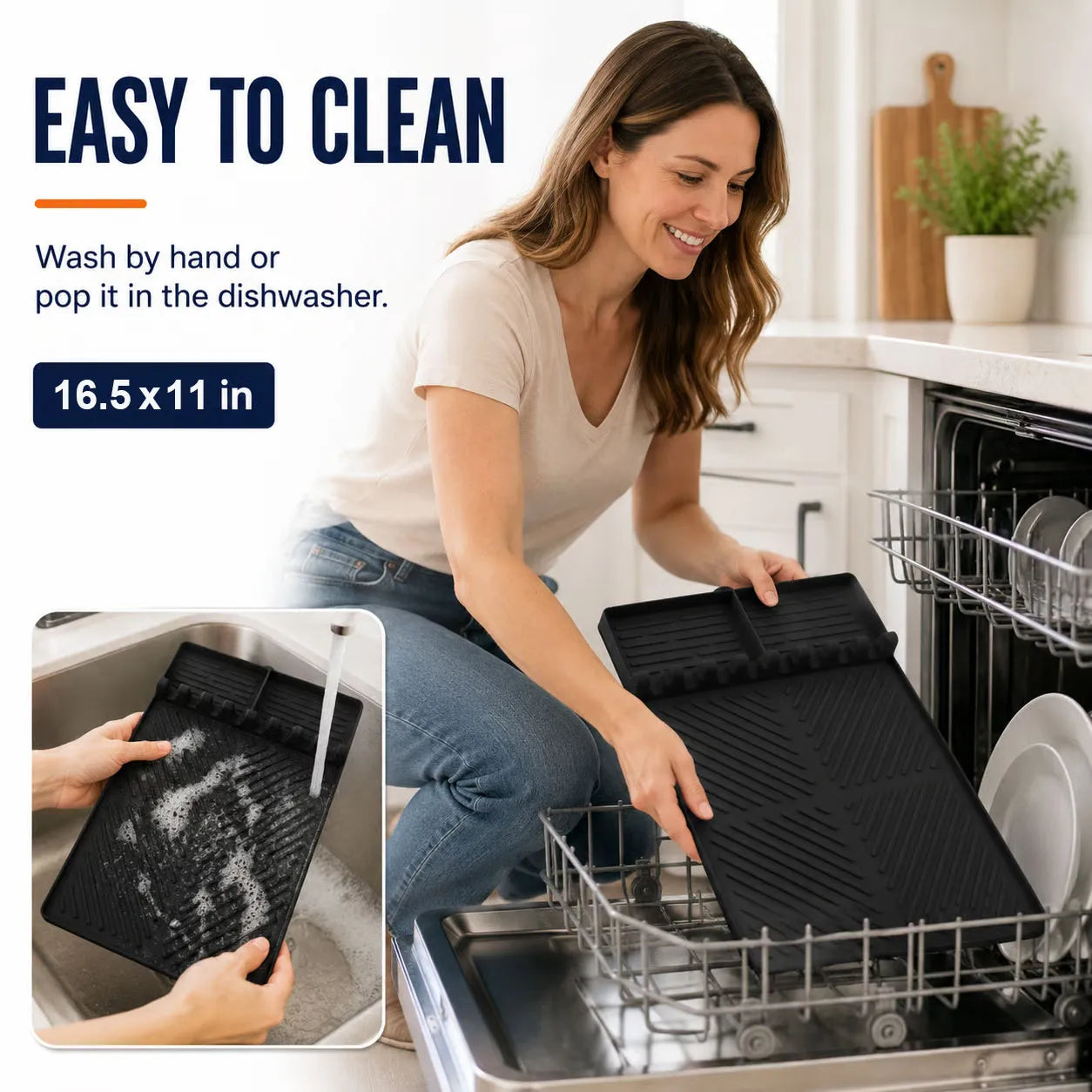 16.5x11' Silicone Mat – Heat Resistant, Dishwasher Safe, Non-Slip for Grill & Counter