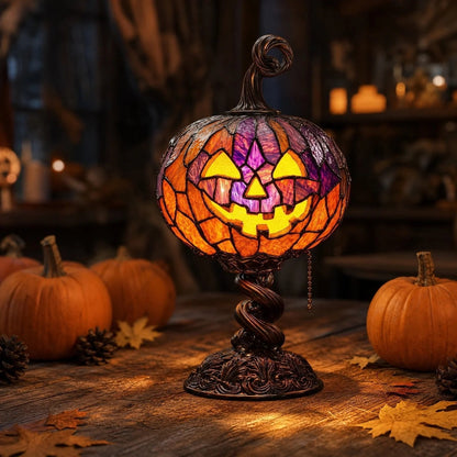 Exquisite & Durable✨ Halloween Stained Glass Style Pumpkin Table Lamp🎃🔥