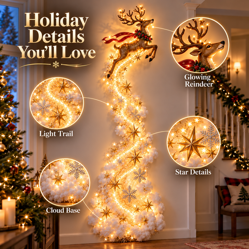 🎄48% OFF｜Christmas Magic Trail Wall Light – Layered Lighted Christmas Scene✨