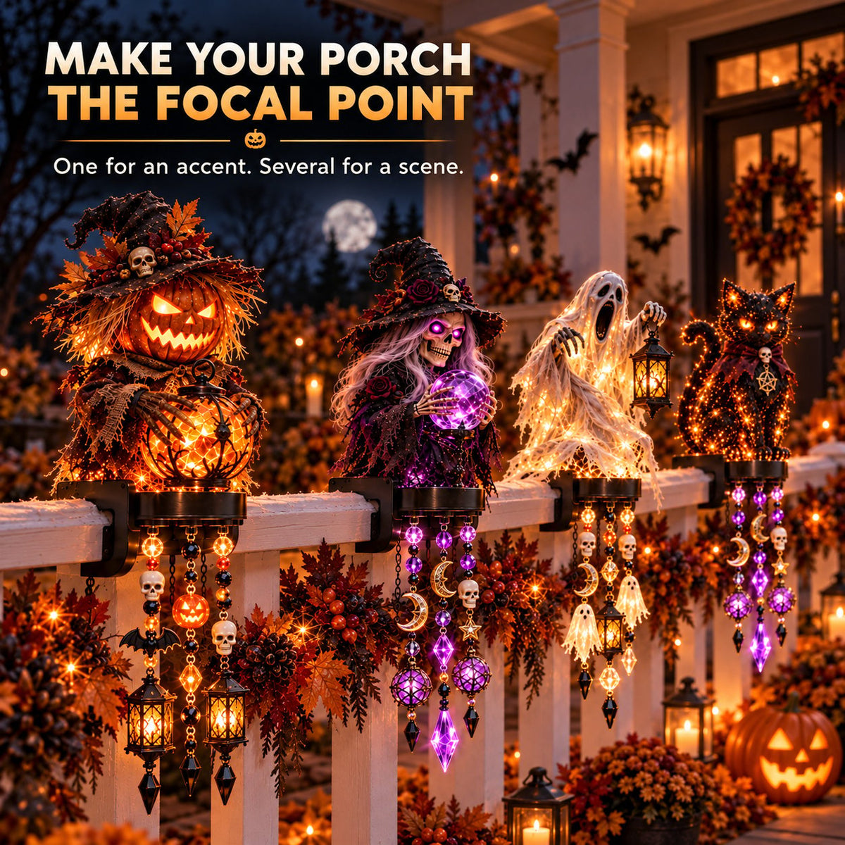 👻🎃 Halloween Character Cascade Railing Lights