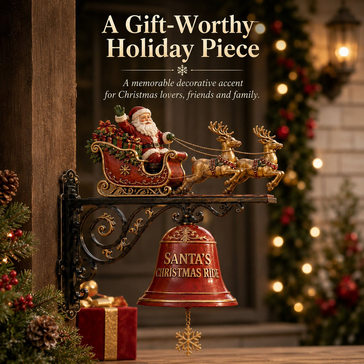 🎅🔔 Santa’s Sleigh Bells 🎄 Charming Christmas Decoration