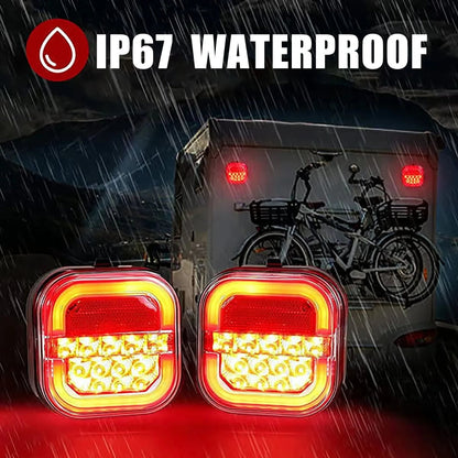 🚛 Wireless LED Trailer Lights – 2.4GHz Signal, IP67 Waterproof Brake & Turn Lights
