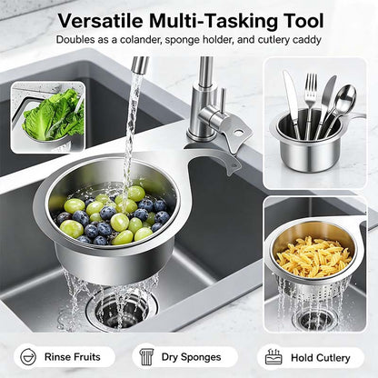 🔥Swan Kitchen Sink Drain Basket🦢Stainless Steel Food Waste Catcher