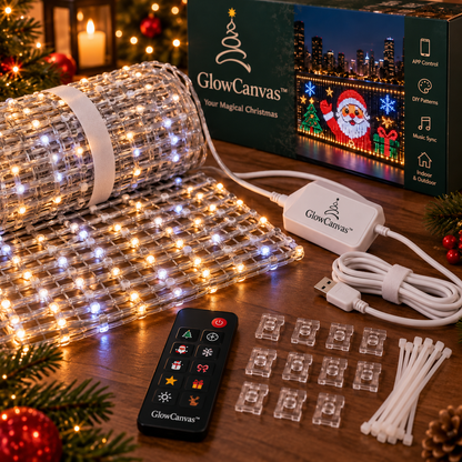 🎅💡GlowCanvas Smart Christmas Curtain Lights – App-Controlled DIY Animated LED Display