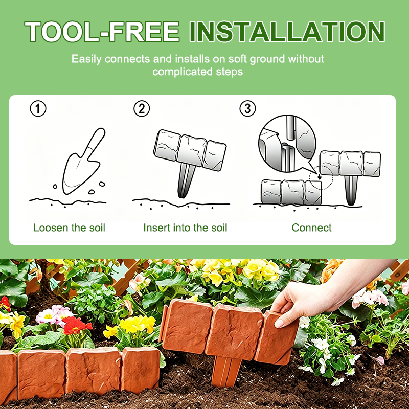 🌿🪨Create Stunning Garden Borders! Imitation Stone DIY Garden Edging Fence