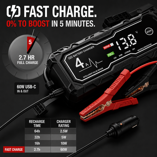 ⚡ Power When You Need It Most—Starts Up to 10.0L Gas & 8.0L Diesel Engines